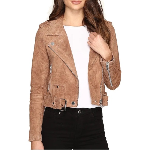 BLANKNYC Morning Suede Moto Jacket in Coffee Bean - Picture 1 of 12